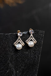 White Pearl Earrings - Jalbaab