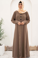 Turkish Style Maxi Abaya - Khaaki - Jalbaab