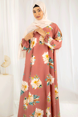 Nashwa P3 - Pirnted Maxi Abaya