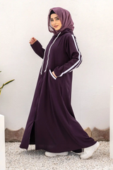 Modest Hoodie Abaya – Deep Violet