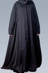 Pure Classy Cross Pantex Lined Gown Abaya - Black - Jalbaab