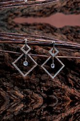 Double Square Earrings - Jalbaab