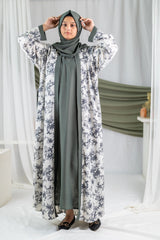 Bahaar 2.0 - Greyish Leaves Printed Flapped