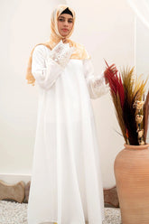 Hareer Maxi Abaya - White