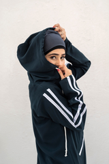 Modest Hoodie Abaya – Deep Ocean