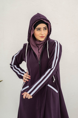 Modest Hoodie Abaya – Deep Violet