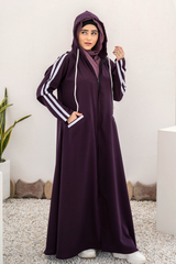 Modest Hoodie Abaya – Deep Violet