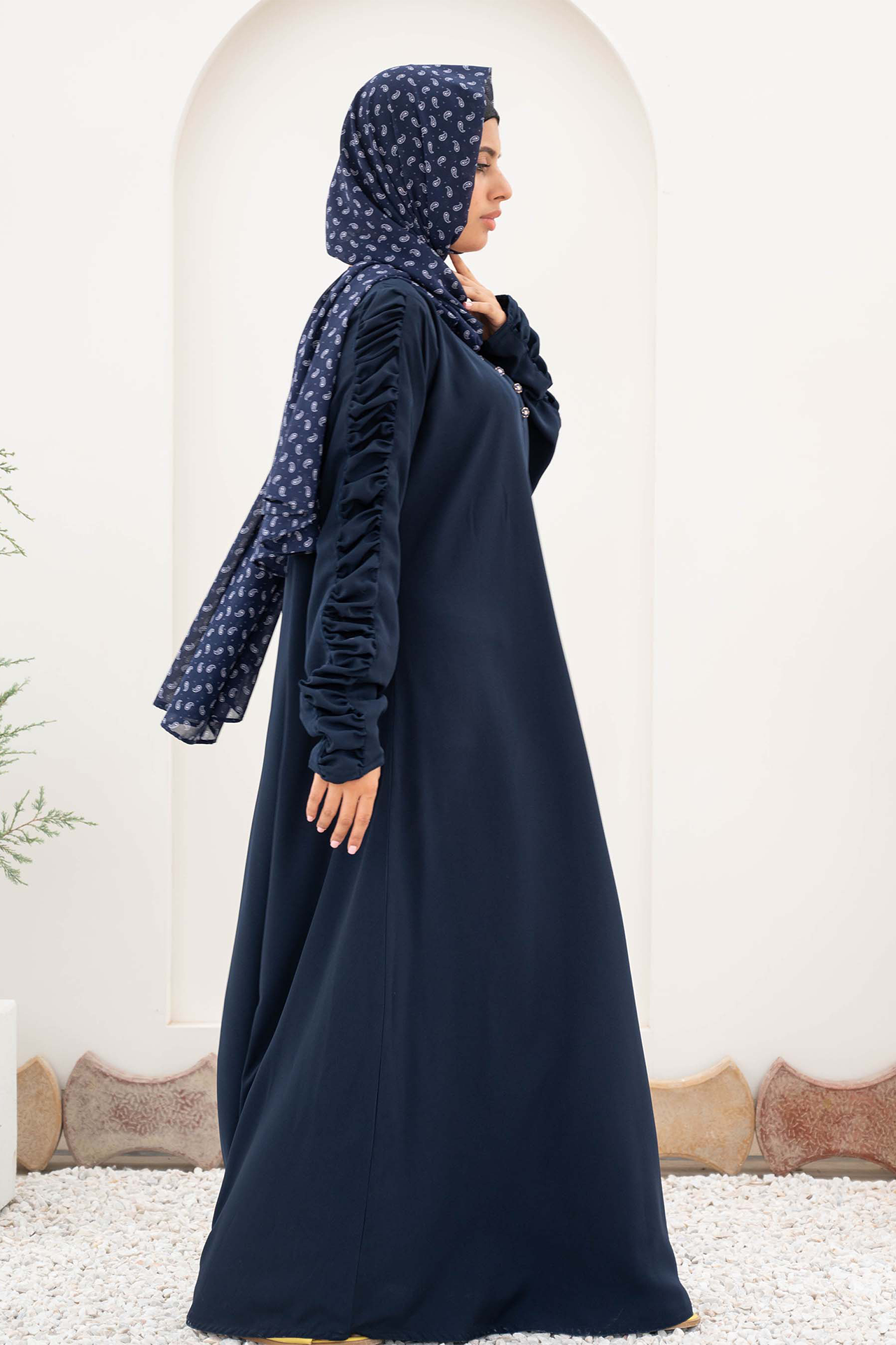 Gazer Style Maxi Abaya - Navy Blue