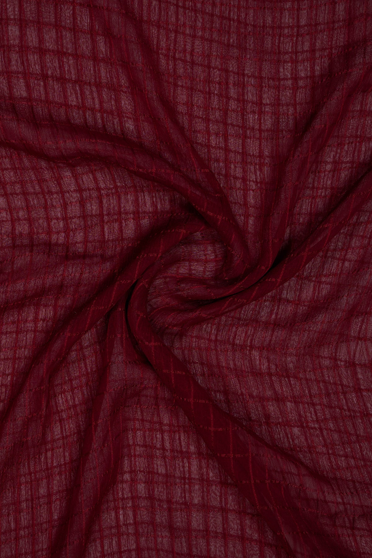 Cubical Textured Georgette Staller - Red