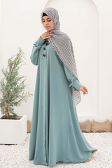 Turkish Style Maxi Abaya - Turquoise - Jalbaab