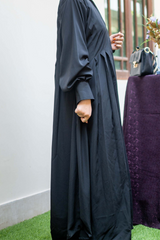 Platted Gown - Black