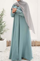Turkish Style Maxi Abaya - Turquoise - Jalbaab