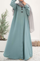 Turkish Style Maxi Abaya - Turquoise - Jalbaab