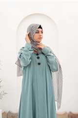 Turkish Style Maxi Abaya - Turquoise - Jalbaab