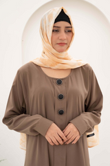 Turkish Style Maxi Abaya - Khaaki - Jalbaab