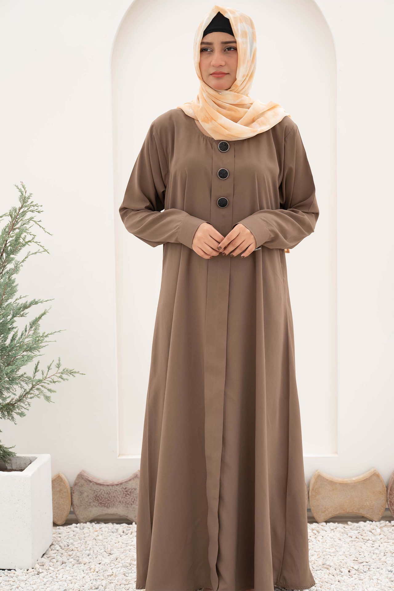 Turkish Style Maxi Abaya - Khaaki