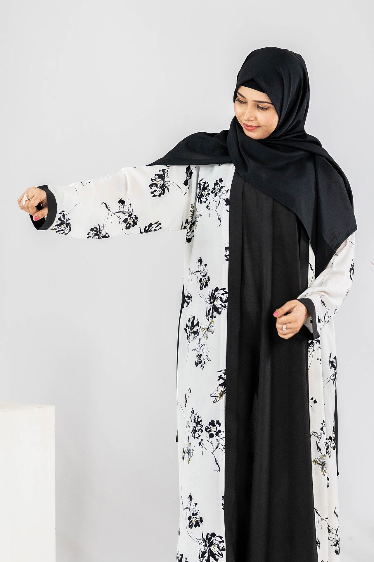Bahaar - Double Panel Floral Maxi Abaya