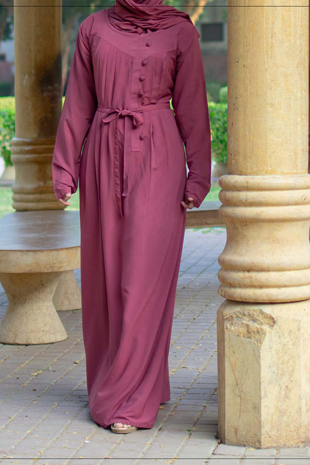 Pleated Chest Maxi - Pink