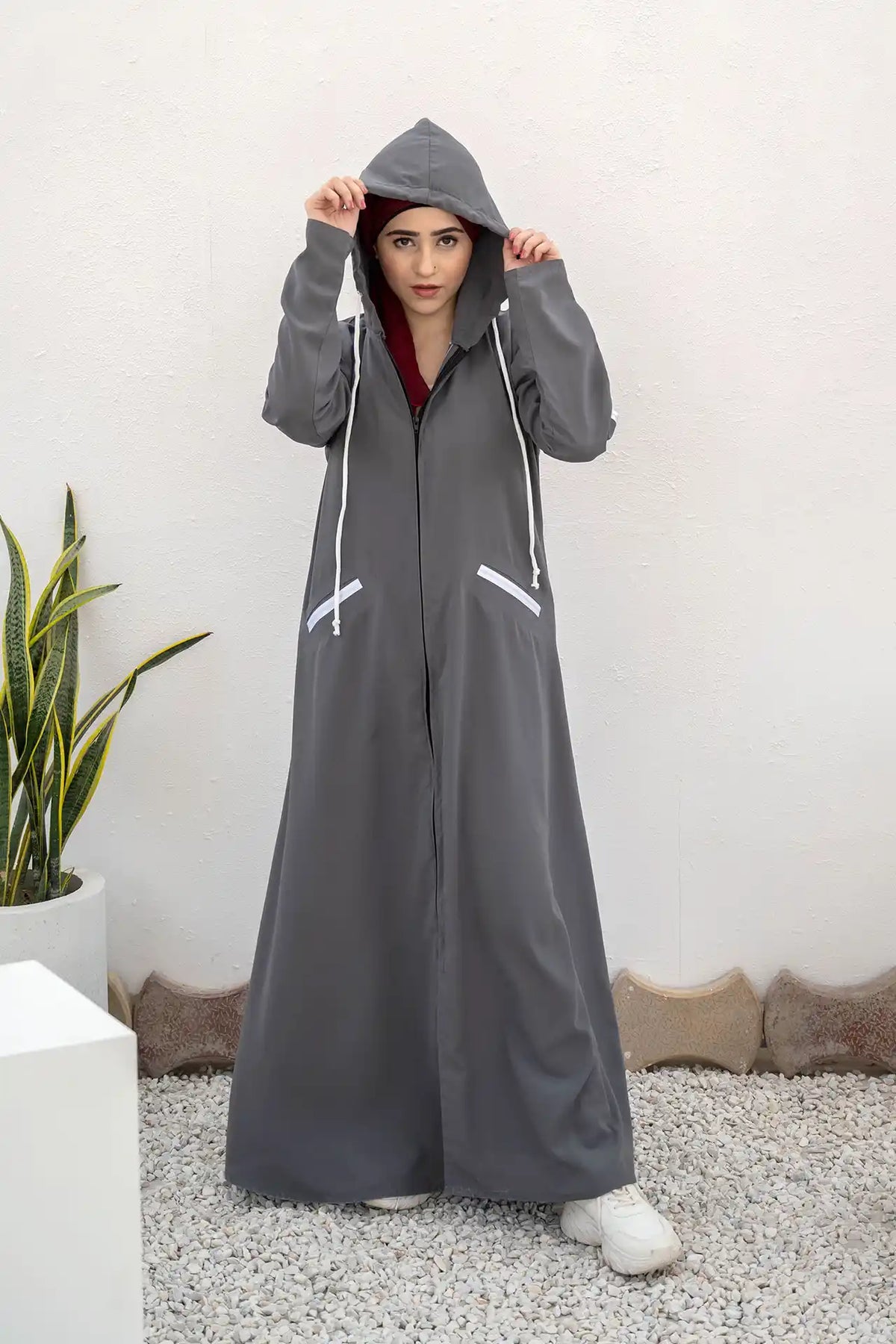 Hoodie Abaya – Smokey Grey