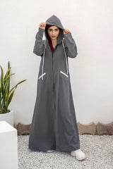 Hoodie Abaya – Smokey Grey