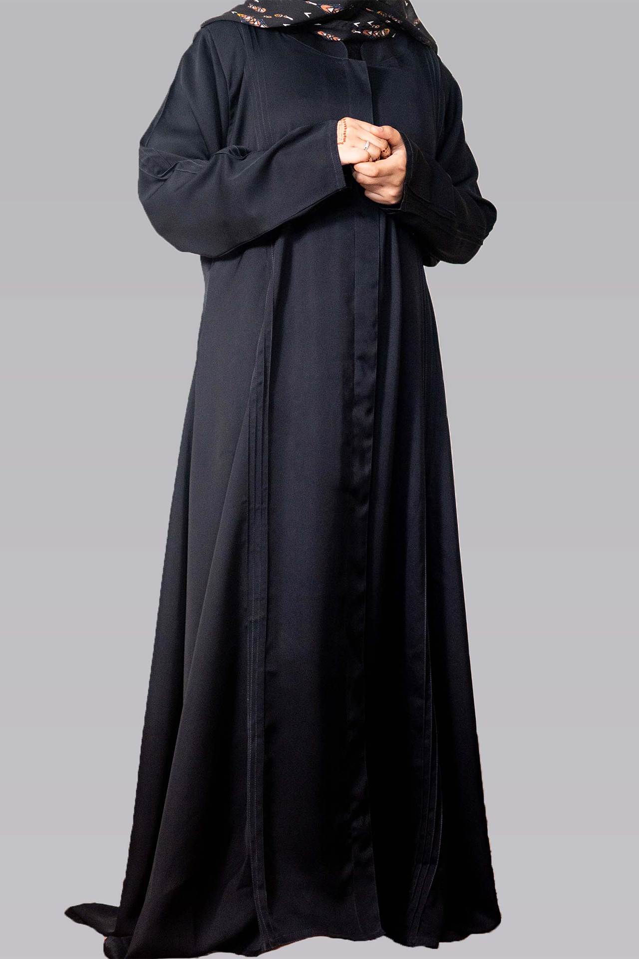 Pure Classy Lined Gown Abaya - Black