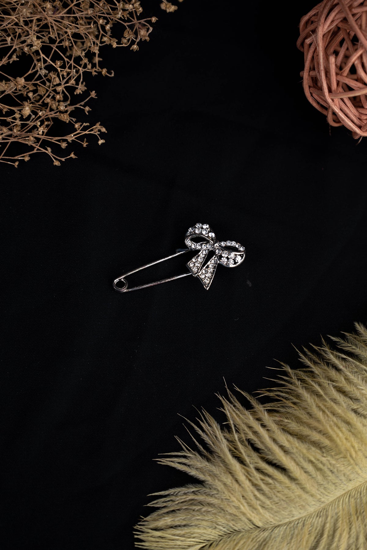 Crystal Bow Safety Pin