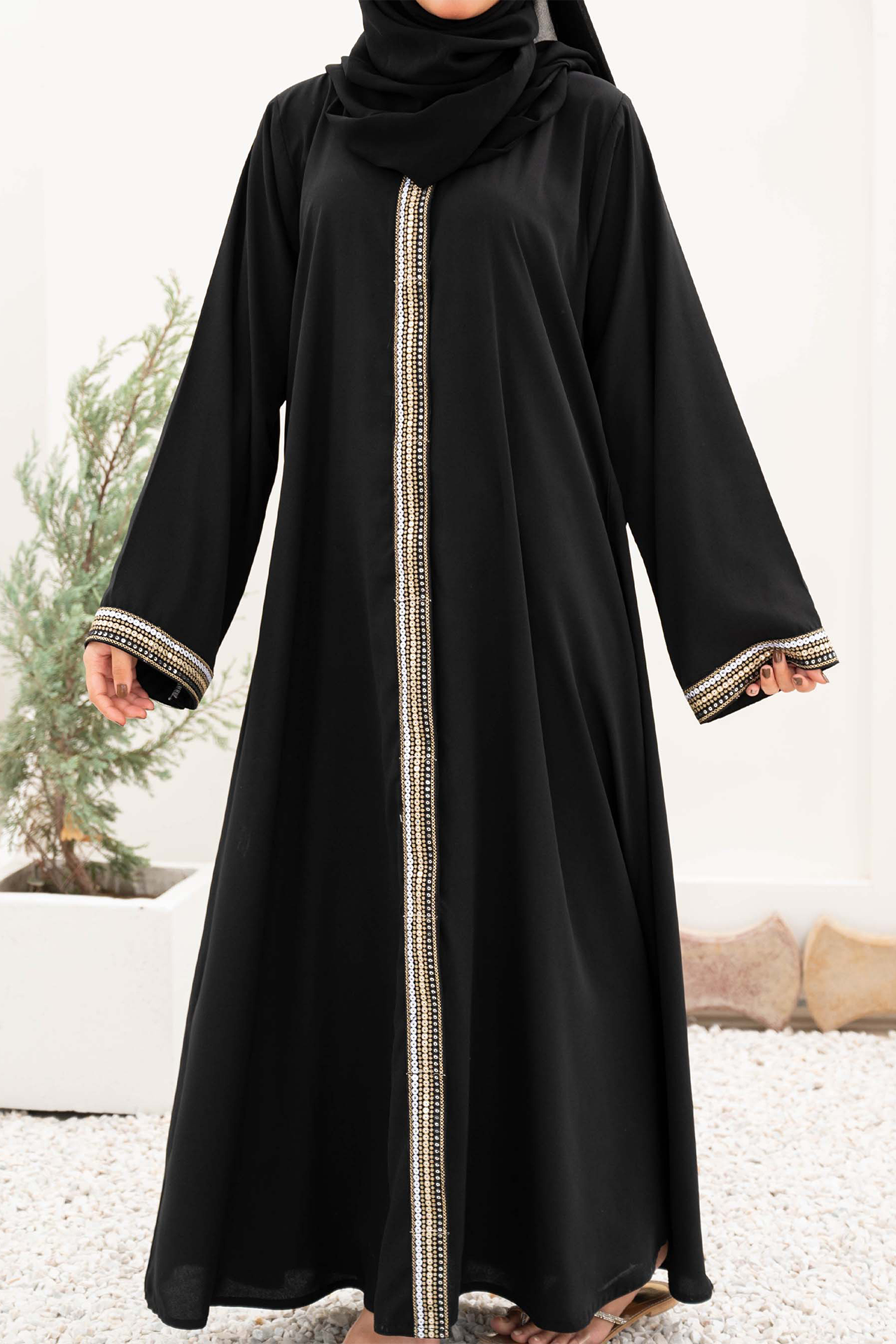 Noir Gown Abaya - Black