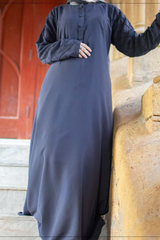 Pintexted Sleeves Maxi - Grey