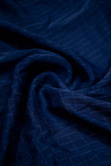 Cubical Textured Georgette Staller - Navy Blue
