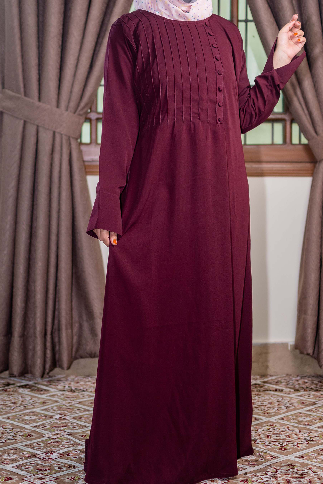 Pintex Chest Abaya