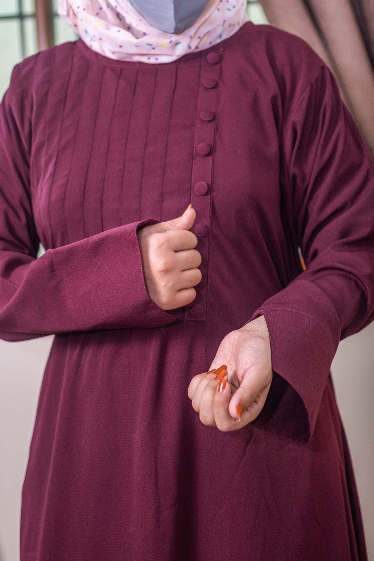 Pintex Chest Abaya