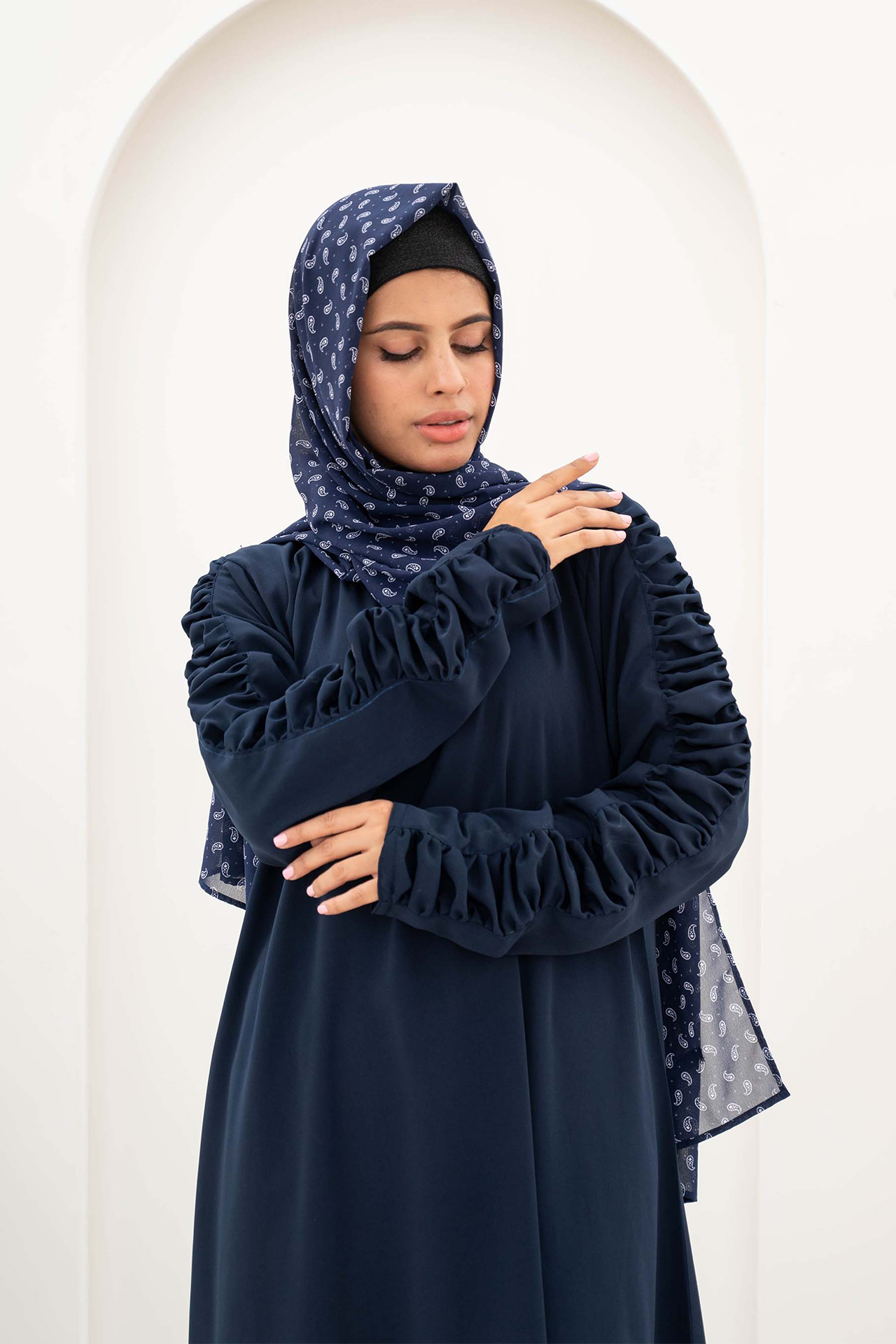 Gazer Style Maxi Abaya - Navy Blue