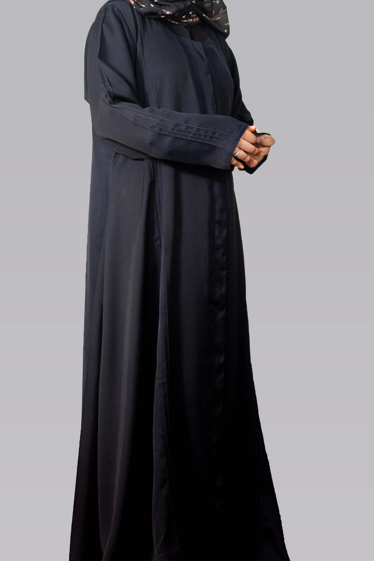 Pure Classy Lined Gown Abaya - Black