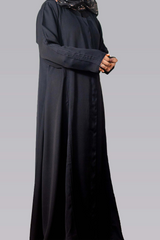 Pure Classy Lined Gown Abaya - Black