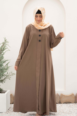 Turkish Style Maxi Abaya - Khaaki