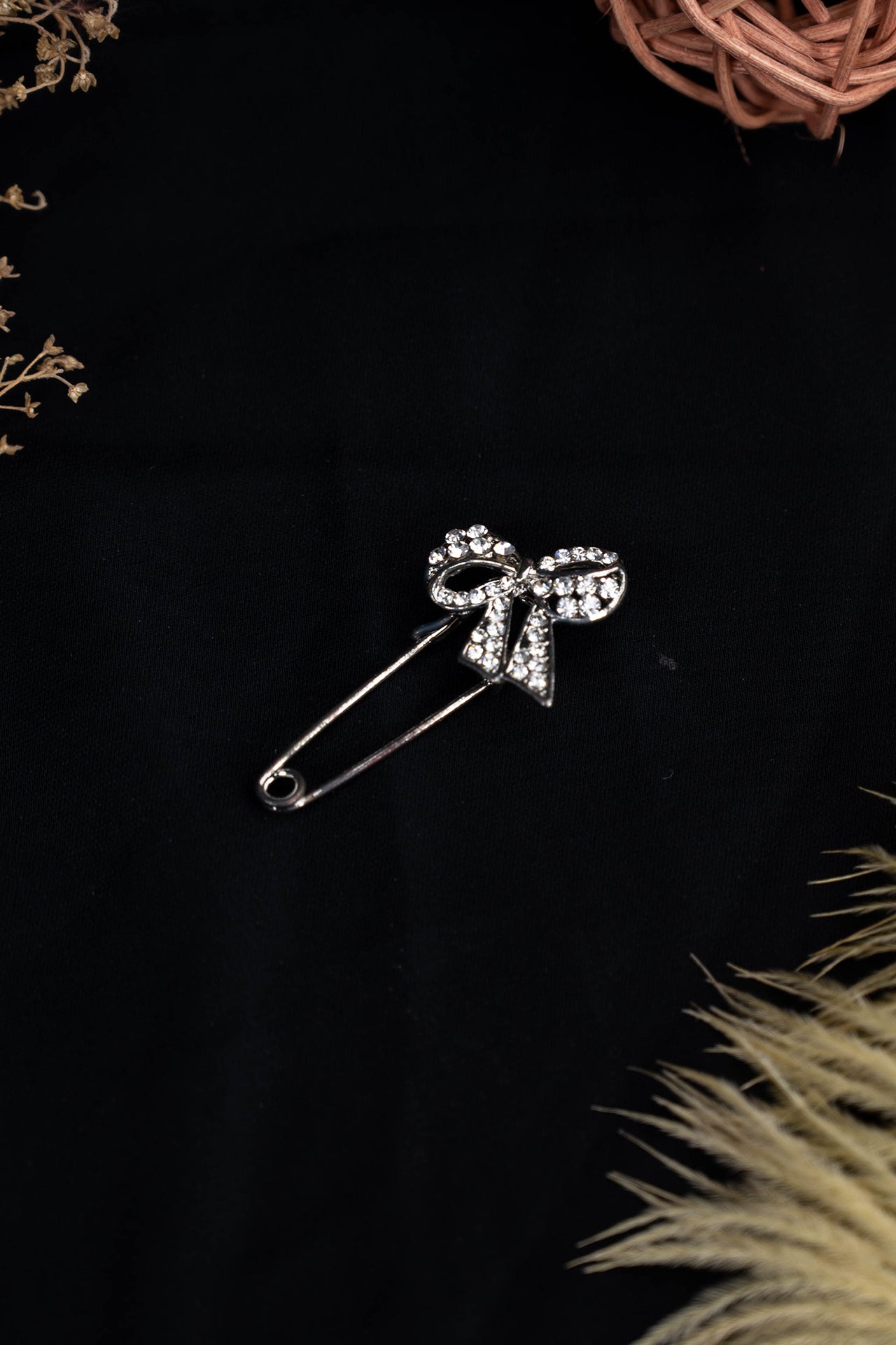 Crystal Bow Safety Pin