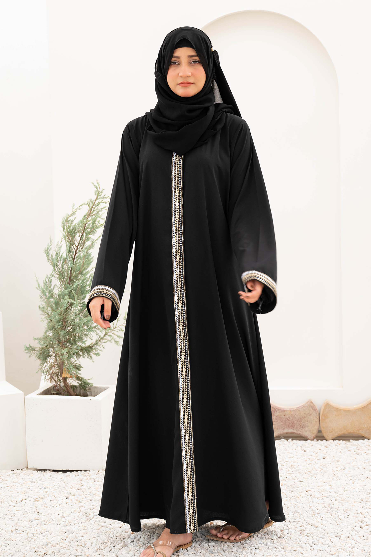 Noir Gown Abaya - Black