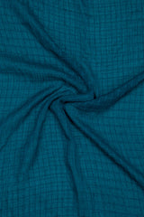 Cubical Textured Georgette Staller - Teal Blue