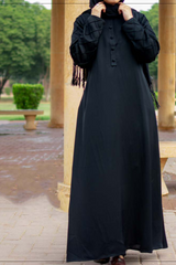 Pintexted Sleeves Maxi - Black