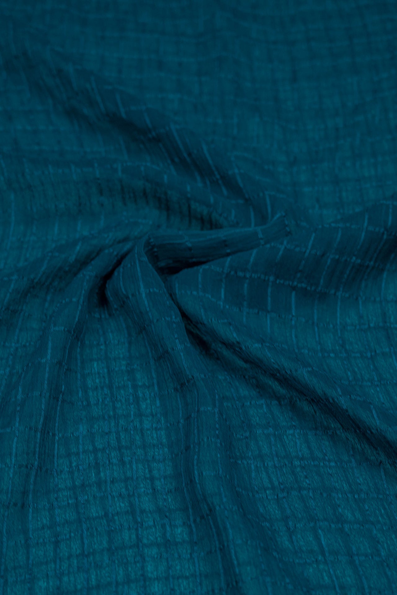 Cubical Textured Georgette Staller - Teal Blue
