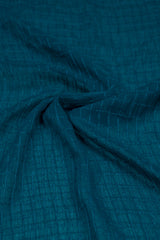 Cubical Textured Georgette Staller - Teal Blue