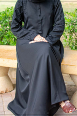 Pintexted Sleeves Maxi - Black