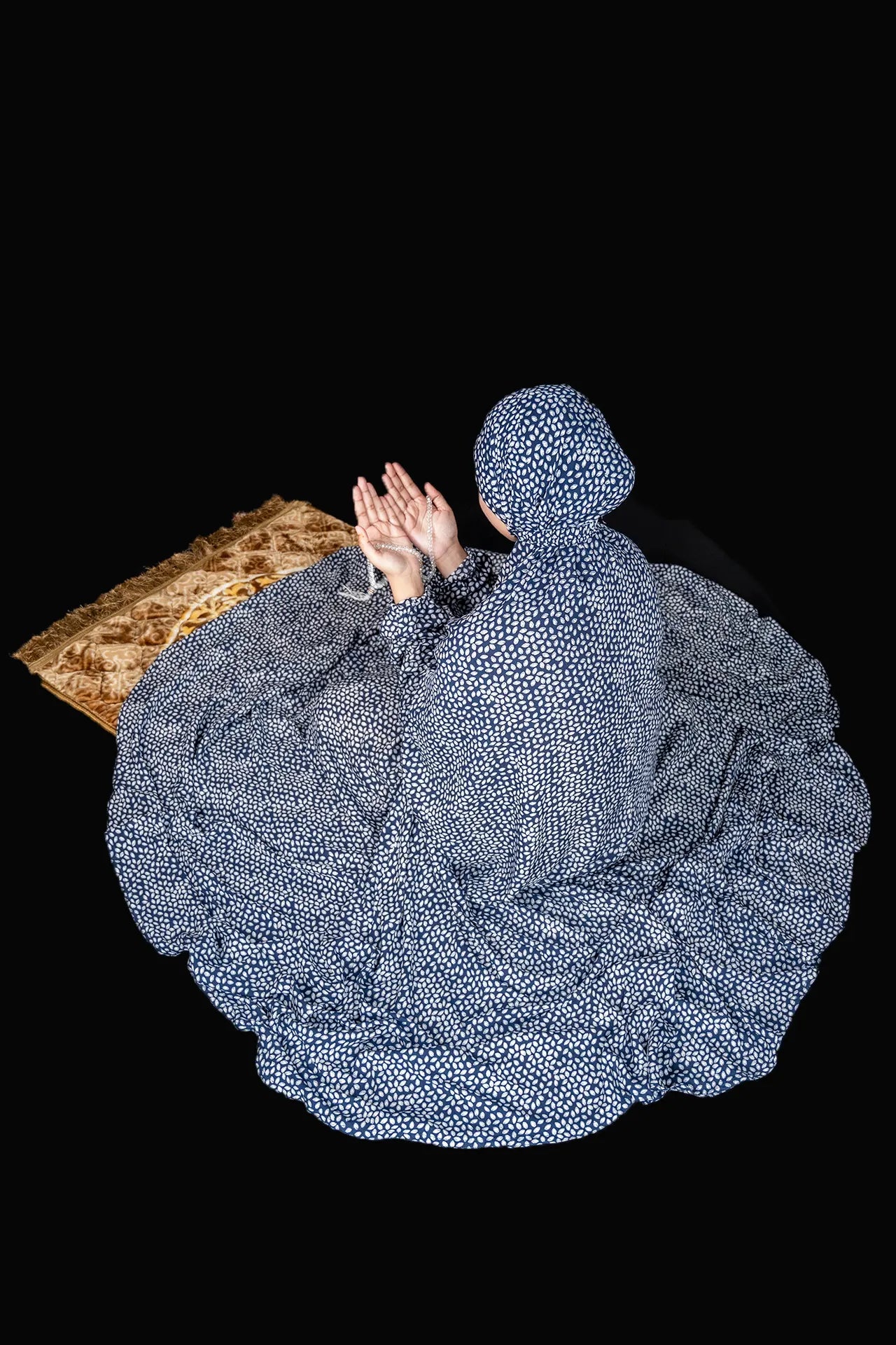 Namaz Chadar - Blue Leaves