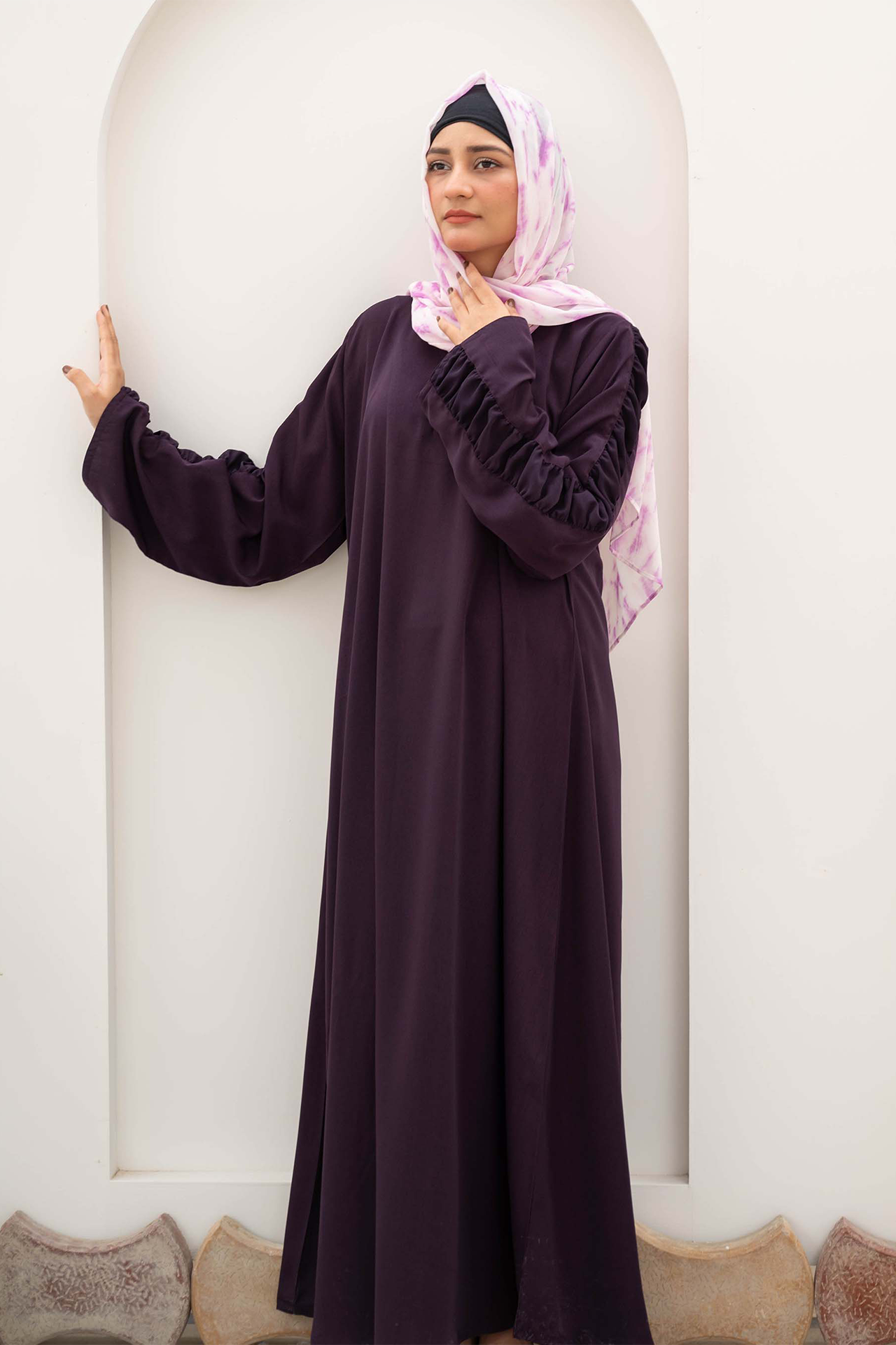Gazer Style Maxi Abaya - Deep Violet