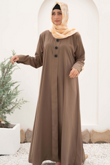 Turkish Style Maxi Abaya - Khaaki