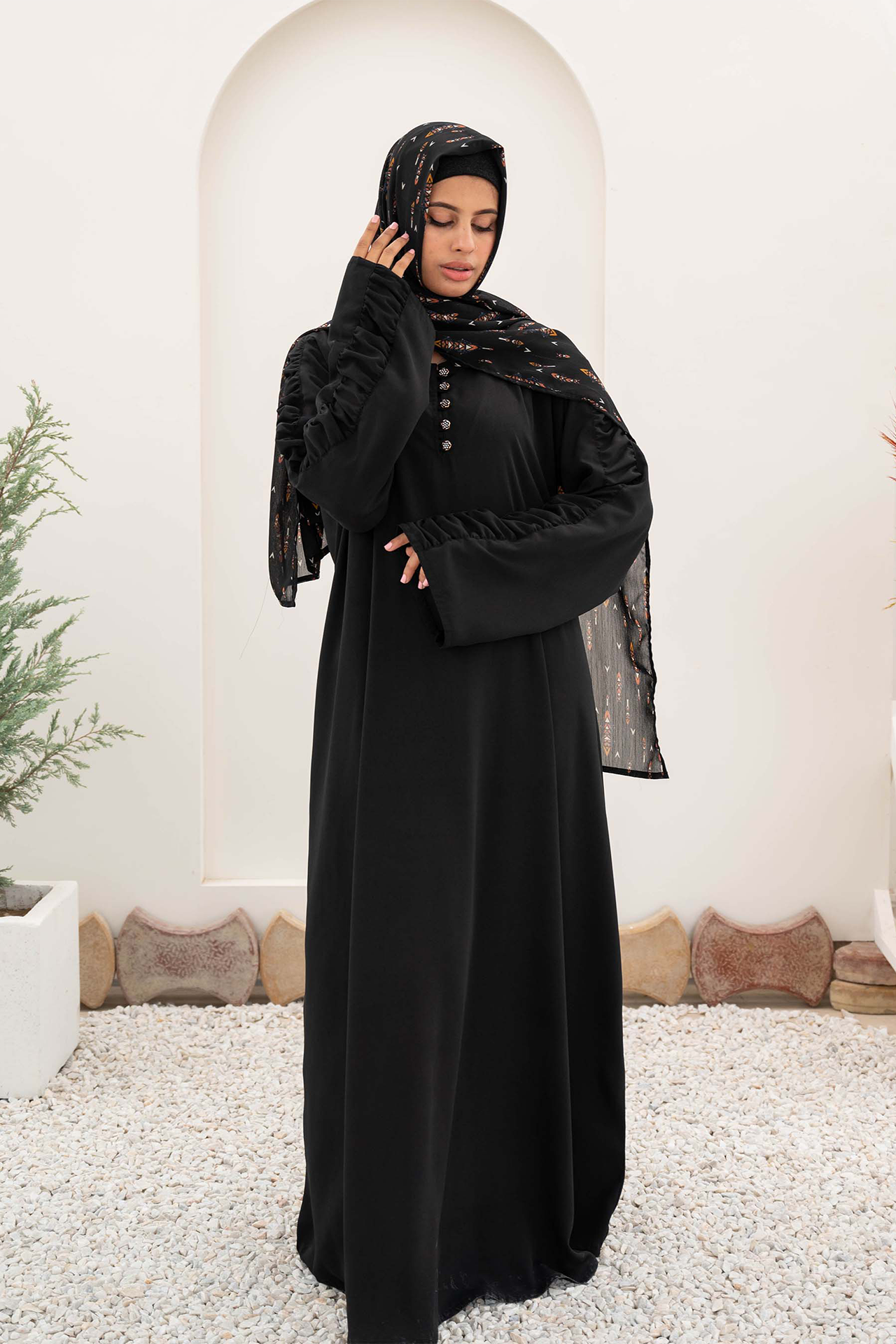 Gazer Style Maxi Abaya - Black
