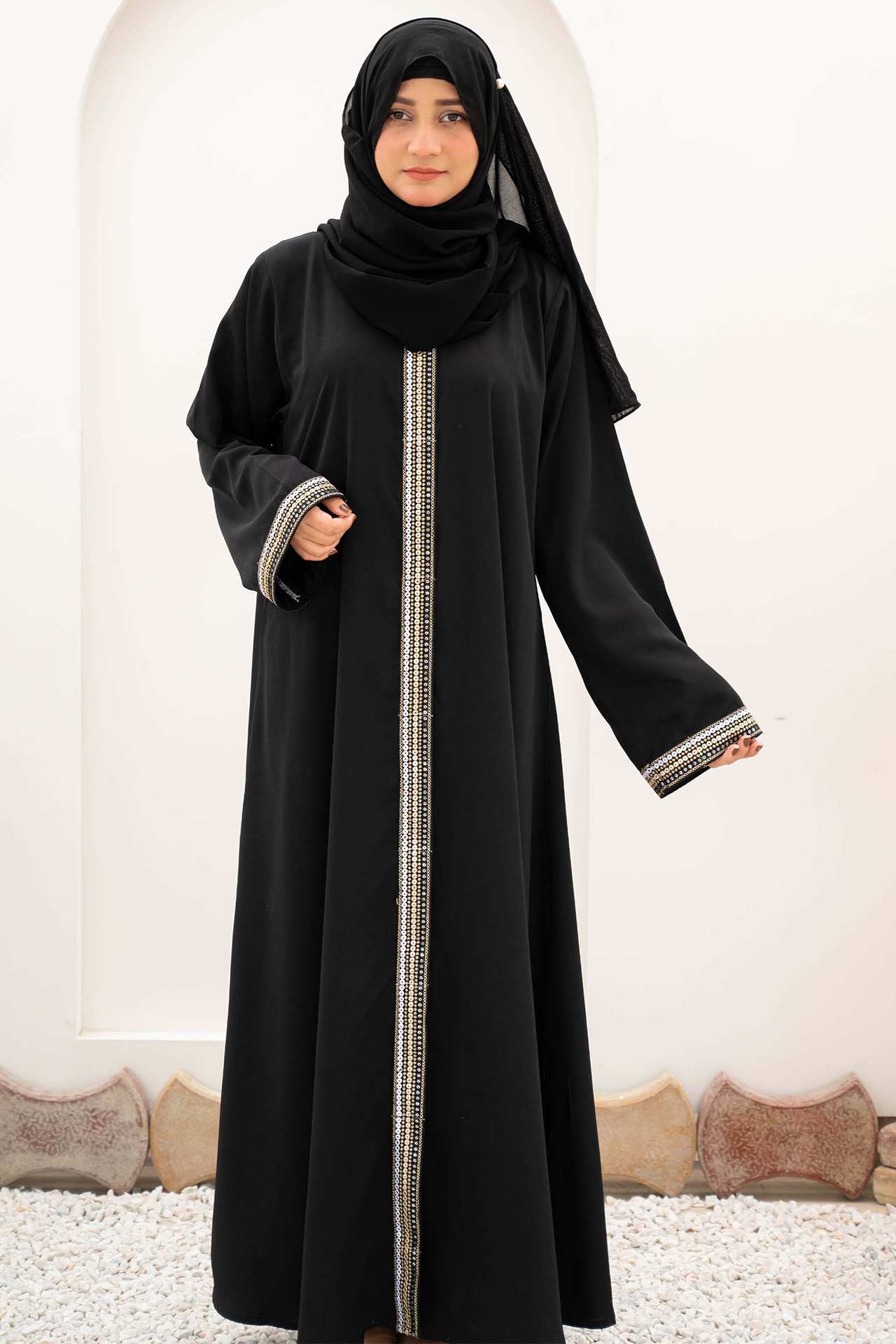 Noir Gown Abaya - Black