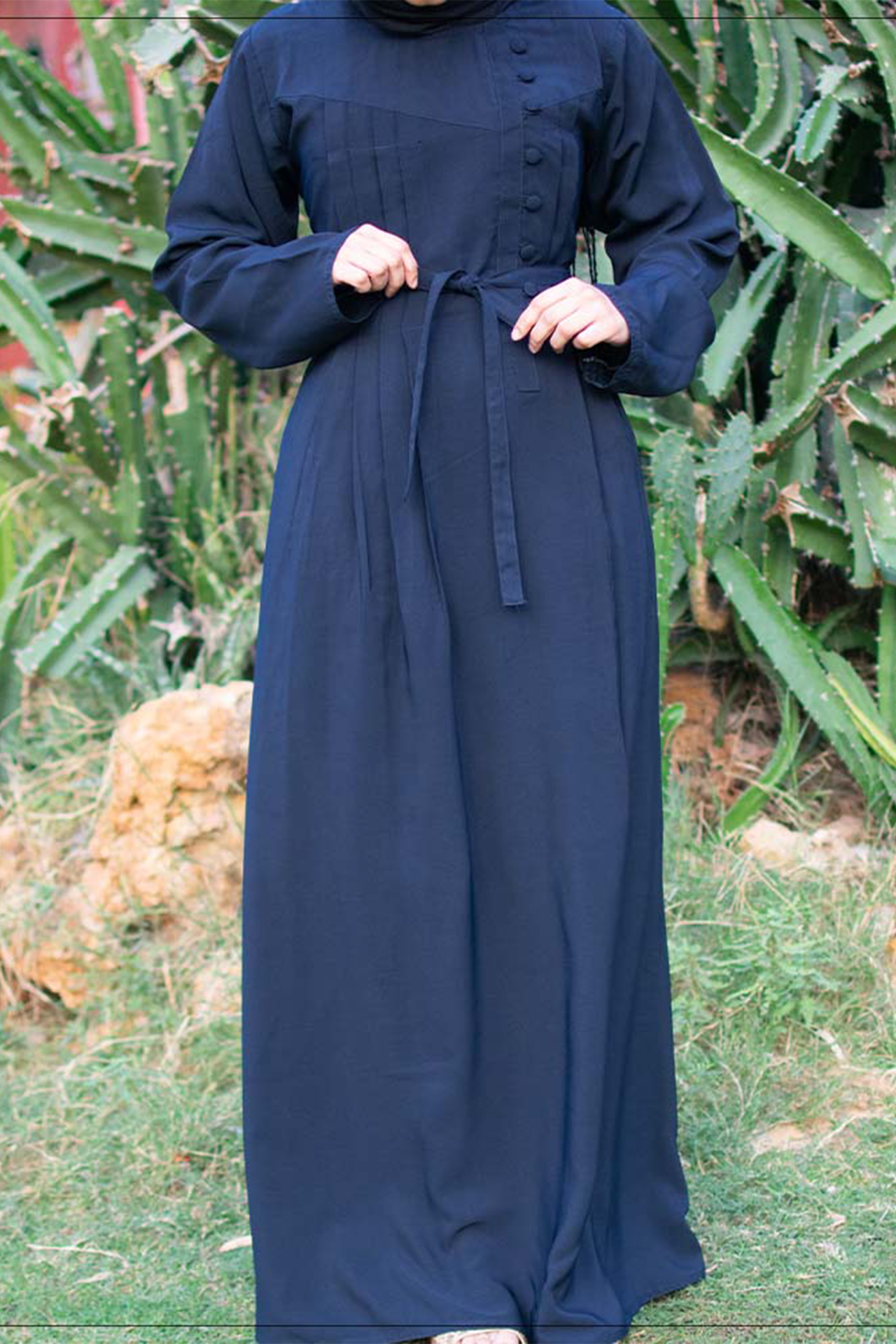 Pleated Chest Maxi - Blue