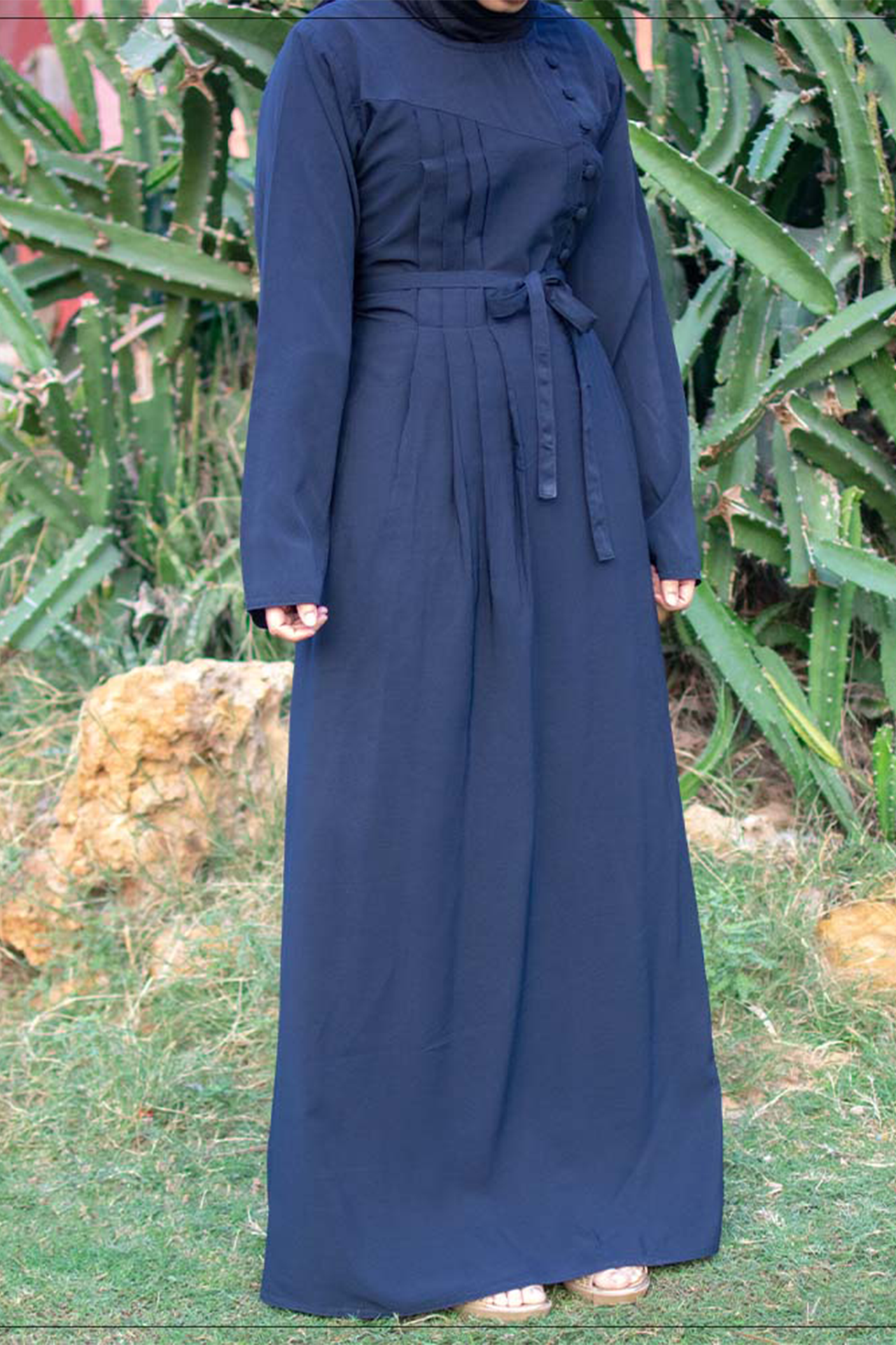 Pleated Chest Maxi - Blue