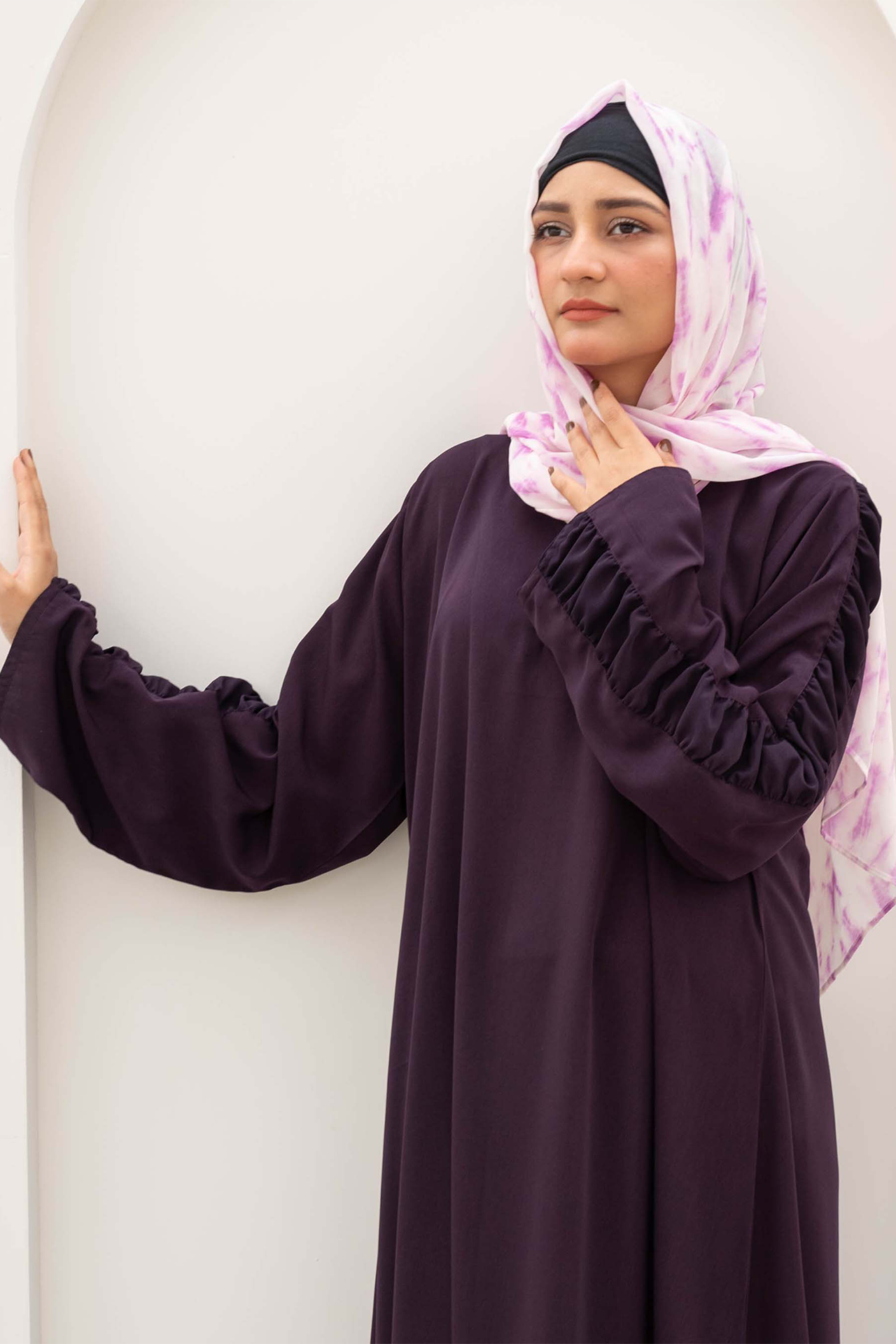 Gazer Style Maxi Abaya - Deep Violet